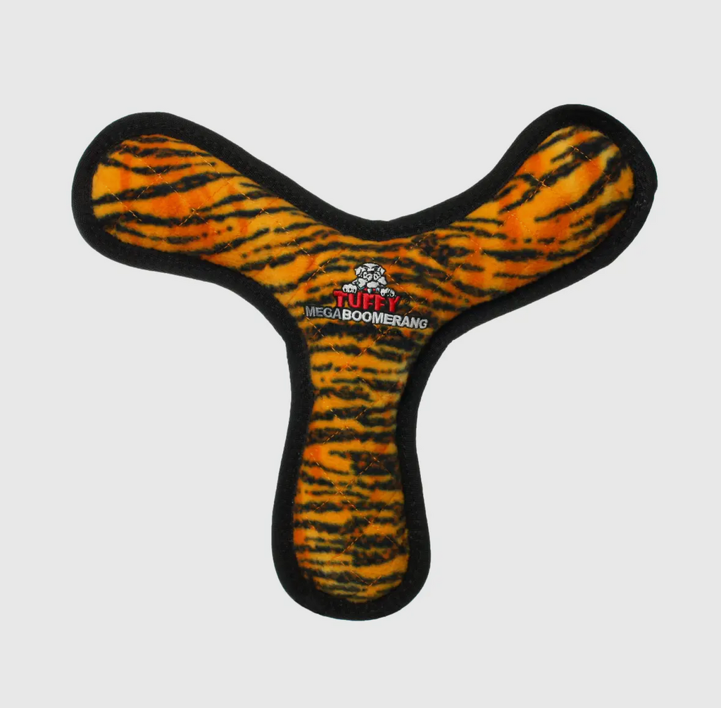 Tuffy Mega Boomerang Tiger, Durable, Tough, Squeaky Dog Toy