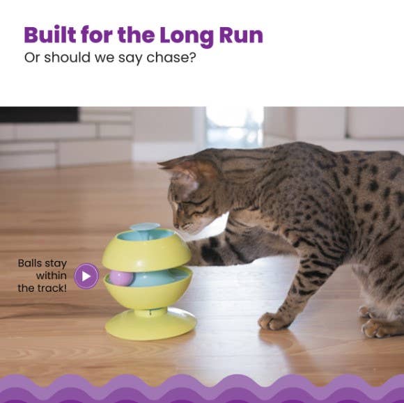 Catstages Twist-A-Ball Track Cat Toy Green