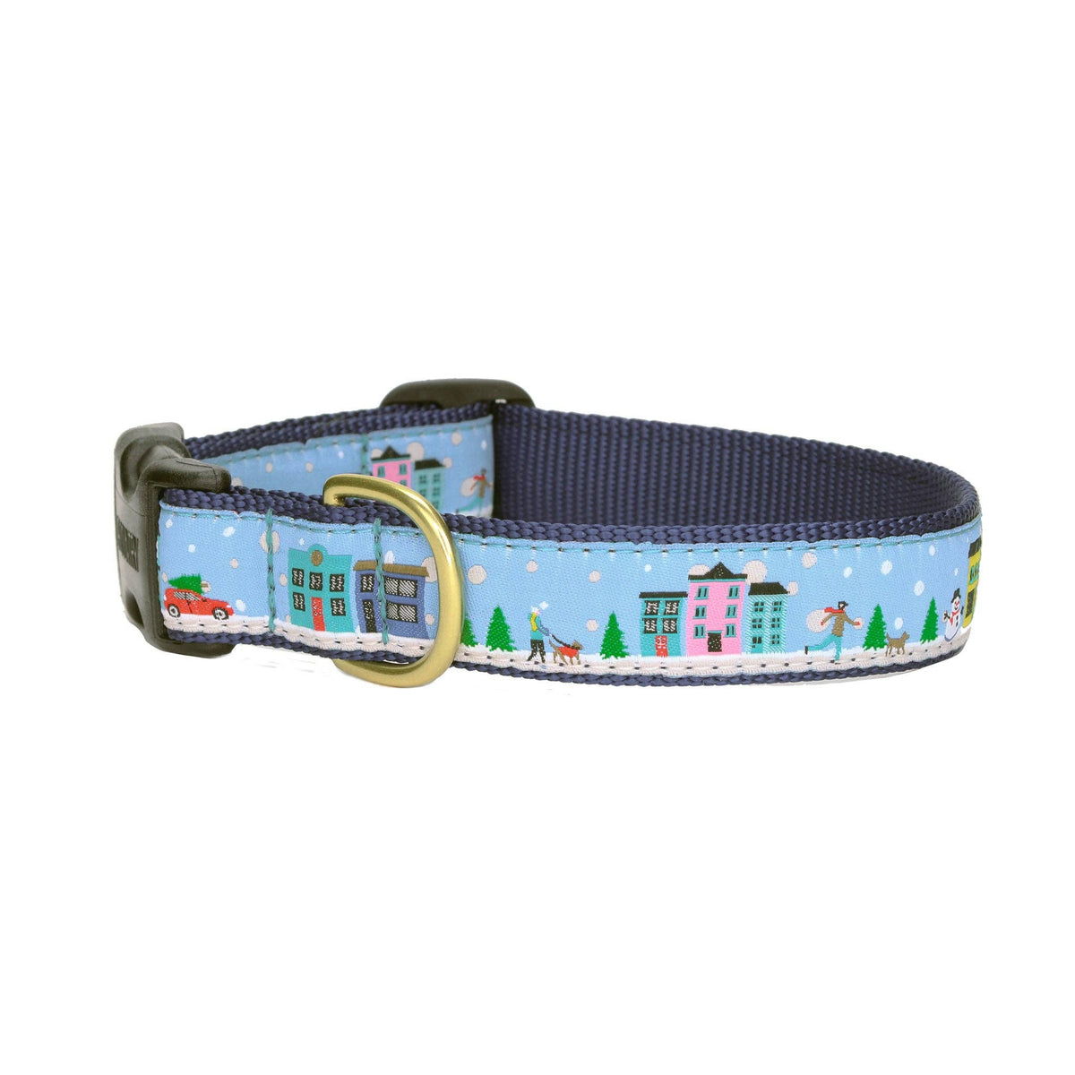 City Christmas Holiday Dog Collar: Small / Narrow