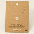 Paw Print Pendant Necklace: Rhodium Plated