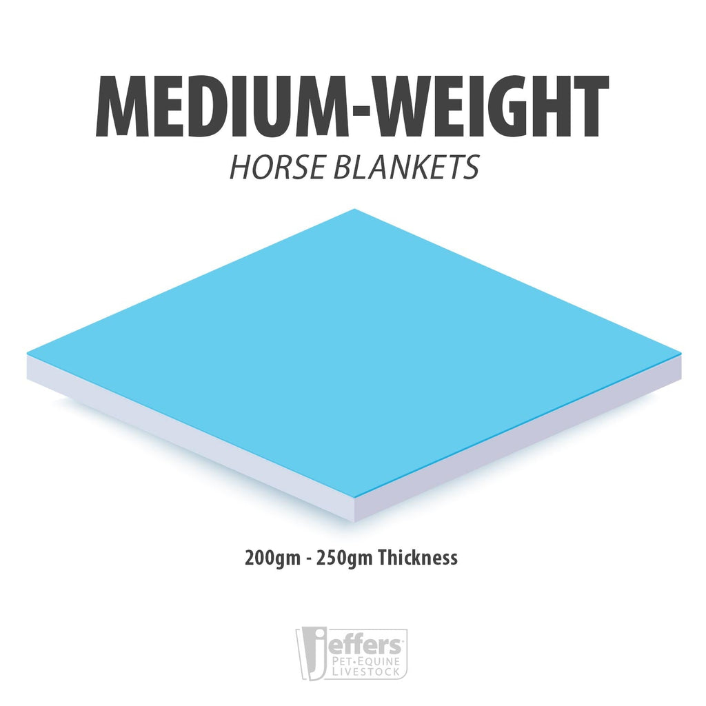 Jeffers Poplar Head "Refuge" 1200D Medium Weight Turnout Blanket, 240g - Waterproof, Breathable Horse Blanket