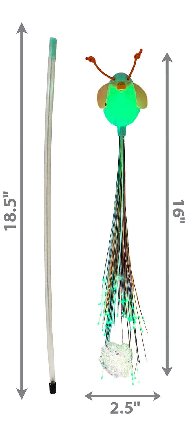 KONG Teaser Glow in the Dark Firefly Wand Cat Toy
